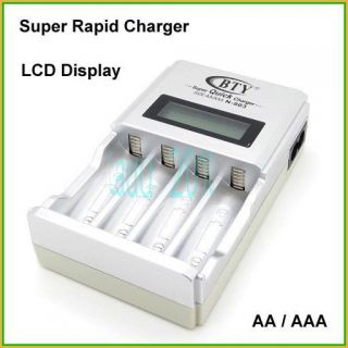 AA AAA Ni Mh Ni Cd Rechargeable Cell Battery Fast Quick Speed Smart 