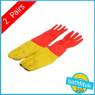 extra long 50cm household plush liner rubber gloves from