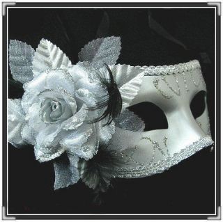 party masquerade silver venetian flower mask one day shipping 