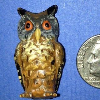 RARE Antique AUSTRIAN VIENNA COLD PAINTED BRONZE Owl Miniature 1900 