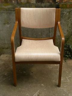 Mid Century Modern Thonet Stacking Arm Chair English Oak Finish