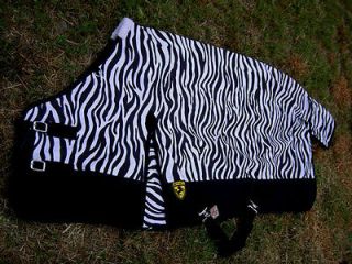 1000D Turnout Waterproof Horse SHEET Light Blanket Black Zebra Tough 