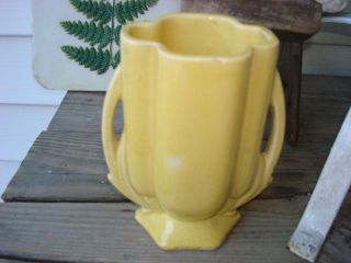 vintage 5 1 2 yellow double handle mccoy vase org