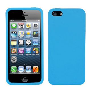 Baby Blue Silicone Solid Skin Protective Cover Case for iPhone 5
