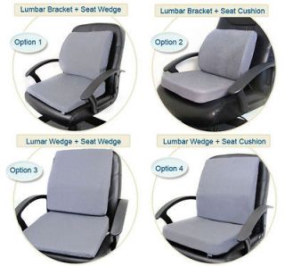 Posture Aid Lumbar Back Support + Memory Foam Seat Cushion Packs   4 