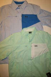Under Armour Mens Loose Button Up Short Sleeve UPF 30 Fishing Shirt 