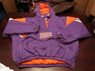 Mens Vintage 90s Pullover Starter Phoenix Suns NBA Coat Jacket Nash 