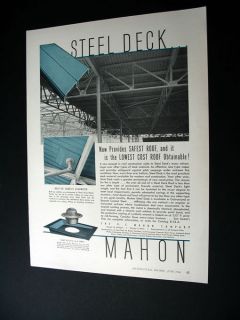 mahon steel deck roof roofing material 1954 print ad time