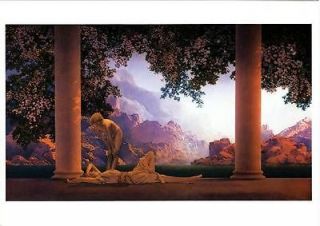 daybreak by maxfield parrish art painting postcard from canada time