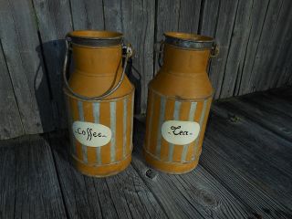 Old Metal French Milk Can Coffee Tea Canisters SIF Double Fond Unique