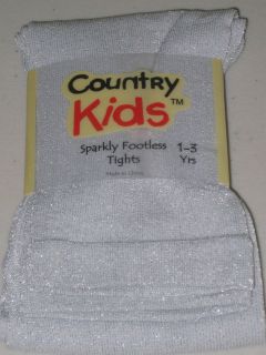   KIDS Sparkly Footless Tights Leggings Bling fits Ages 1 to 11 Metallic