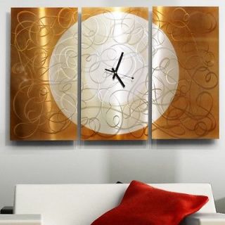 Modern Abstract Painting Metal Clock Wall Art Sculpture Original 