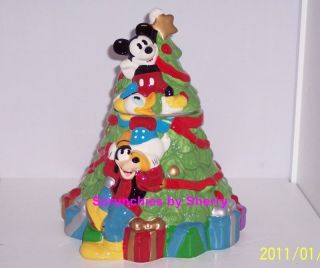  Christmas Tree Cookie Jar Mickey Mouse Donald Duck Goofy 