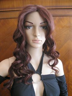 New High End Curly Long Red Brown Wig F2312 African American ships 