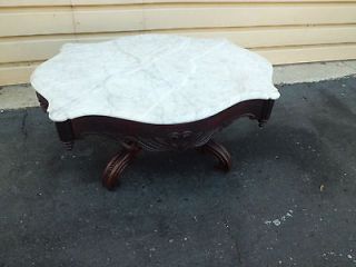   Antique Victorian Marble Top Coffee Table Stand QUALITY RARE FIND