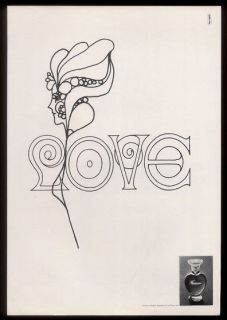   Peter Max psychedelic Love art Marcel Rochas Femme perfume print ad
