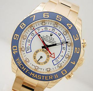 MENS YELLOW GOLD ROLEX YACHTMASTER II MODEL# 116688 43MM YACHTMASTER 