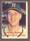 1957 Topps 90 Warren Spahn SET BREAK Milwaukee Braves
