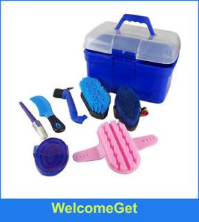 8pc Horse Groom Kit Barn Stable Supply Blue Grooming Tool Must Have 