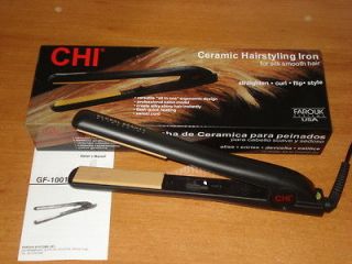 NEW 1 INCH BLACK CHI CERAMIC HAIR STRAIGHTENER IONIC FLAT IRON GF1001