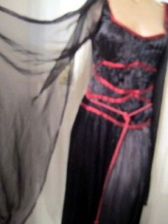 Begotten Black Lily Munster type Ballgown Satin Gown goth Gothic Dress 