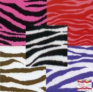 Black, Brown, Purple, Pink ZEBRA Animal Print Fabric BTY Quilting 