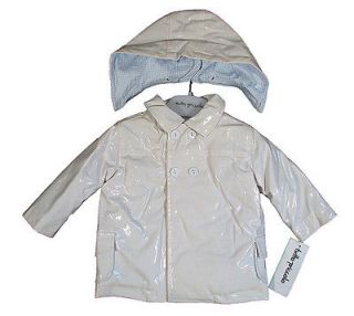 TUTTO PICCOLO Happy Rain rain coat jacket marine navy fleece baby 