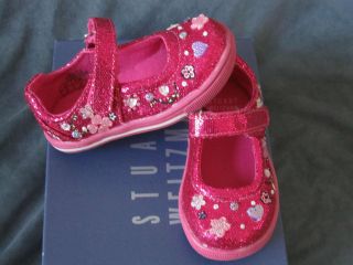 Stuart Weitzman Toddler Girls Size 6 Shoes Sneakers Pink Sequence NIB 