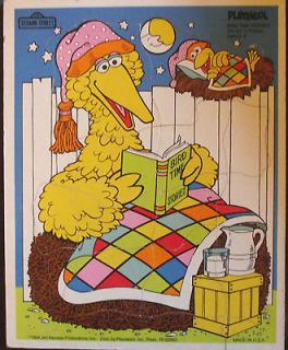 BIG LITTLE BIRD WOODEN PUZZLE Playskool Bedtime Sesame Street Vintage 