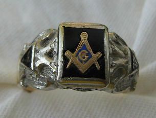 vintage gothic 32 degree masonic ring 10kt gold 