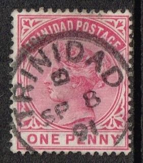 trinidad and tobago 1883 sg107 1d queen victoria used time