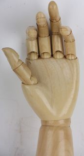 mannequin hand vintage old screw on body part wood tone