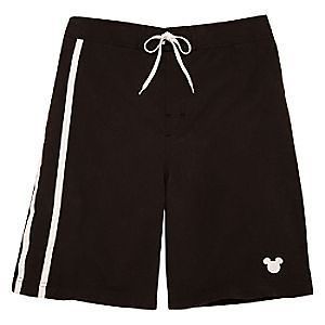 Mens  Mickey Mouse swim trunks L XL New Black with white 