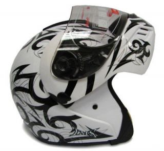 white modular flip up full face motorcycle helmet dot l