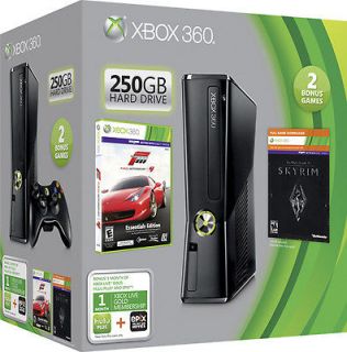 New Microsoft Xbox 360 S Skyrim & Forza 4 Holiday Bundle 250 GB Glossy 