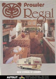 1985 fleetwood prowler regal travel trailer brochure 