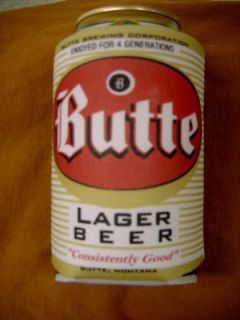 butte lager beer can coolie koozie set of 2 time
