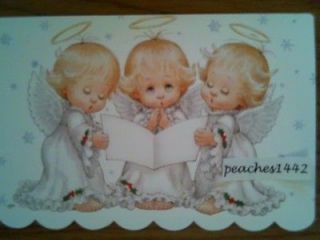 Ruth Morehead Christmas Greeting Card with Trio of Angels Caroling