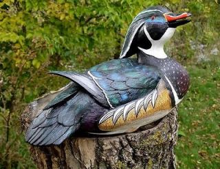 newly listed wood duck hand carved decorative decoy  45 00 
