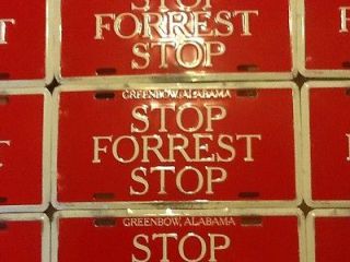 STOP FORREST STOP LICENSE PLATE Forrest Gump Movie Red License Plate 