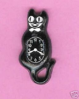 dollhouse miniatures black cat retro clock handmade 
