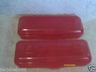 Newly listed Lot Of 4 Small Pink/Red Plastic Pencil Boxes Great For 