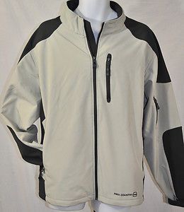 Free Country Mens Softshell Water/Wind Resistant Jacket Beige Gray 