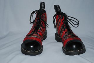 Original Gripfast Boots Tartan Plaid/Black Leather Made In England