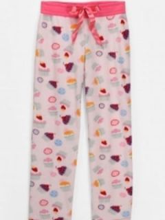 womens pink cupcakes fleece sleep pants pjs pajamas
