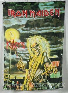   IRON MAIDEN Killers High Quality Silk Like Poster Flag Licensed NEW