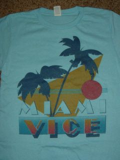 miami vice tv show palm trees t shirt
