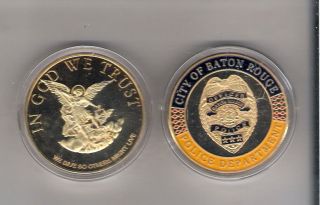 CHALLENGE COIN BATON ROUGE POLICE DEPARTMENT OFFICER FREE CAPSULE