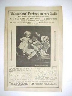 Original Schoenhut ALL WOOD Perfection Art DOLL 15 Page CATALOG 