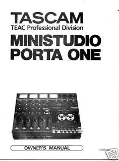 TASCAM Ministudio PORTA ONE  OWNERS / INSTRUCTIONS MANUAL   booklet